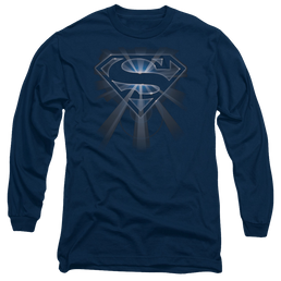 Superman Glowing Shield - Men's Long Sleeve T-Shirt Men's Long Sleeve T-Shirt Superman   