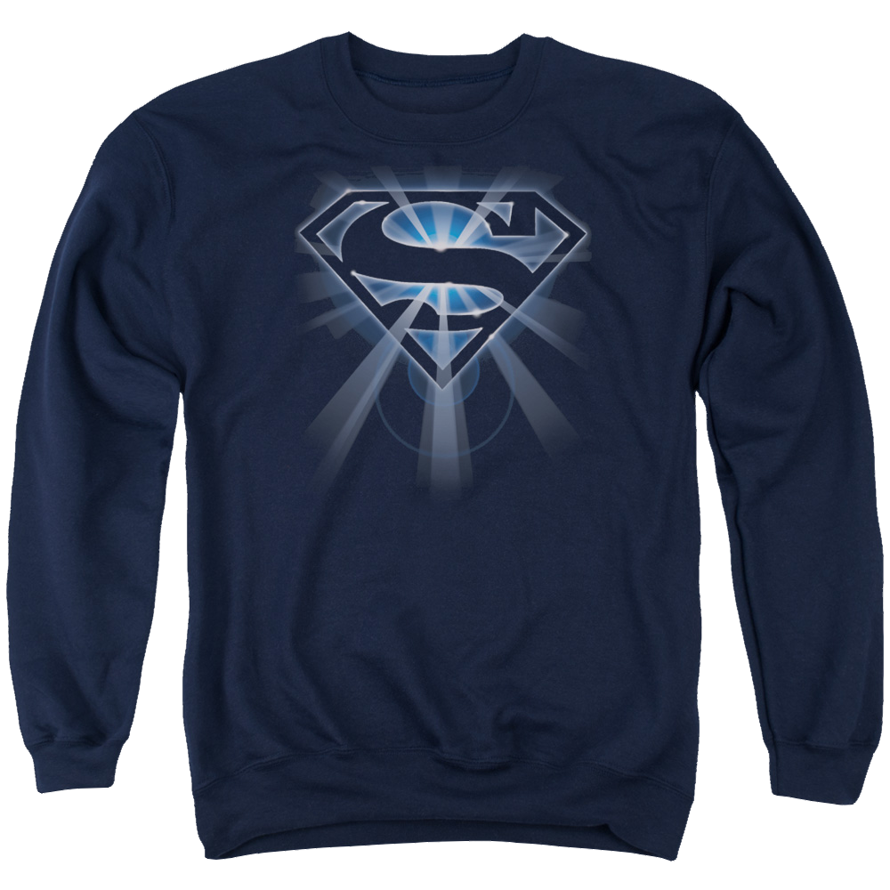 Superman Glowing Shield - Men's Crewneck Sweatshirt Men's Crewneck Sweatshirt Superman   