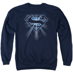 Superman Glowing Shield - Men's Crewneck Sweatshirt Men's Crewneck Sweatshirt Superman   