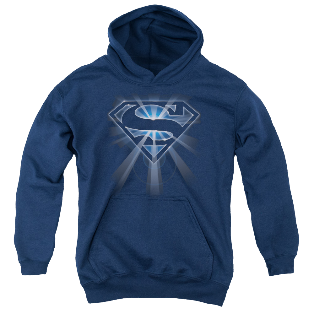 Superman Glowing Shield - Youth Hoodie Youth Hoodie (Ages 8-12) Superman   