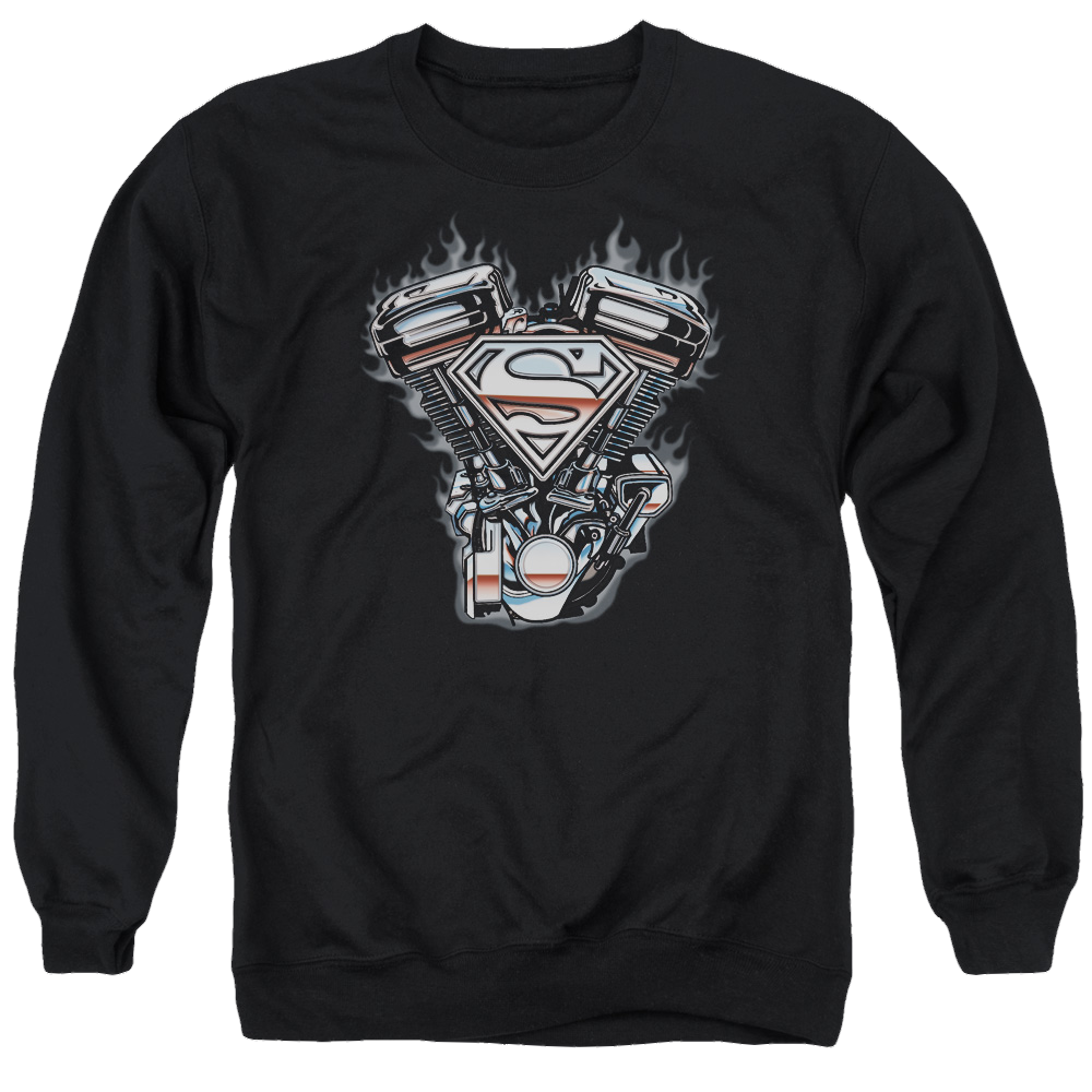 Superman V Twin Logo - Men's Crewneck Sweatshirt Men's Crewneck Sweatshirt Superman   