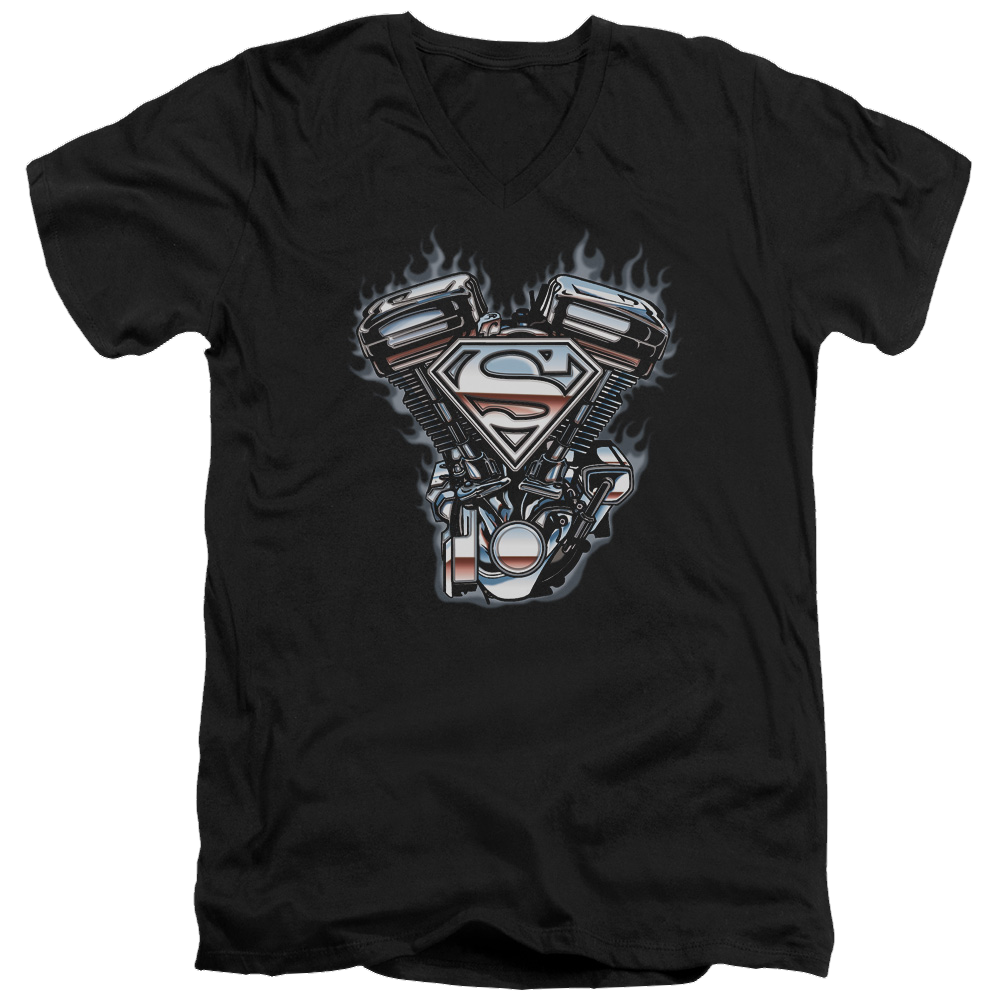 Superman V Twin Logo - Men's V-Neck T-Shirt Men's V-Neck T-Shirt Superman   