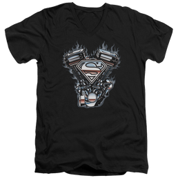 Superman V Twin Logo - Men's V-Neck T-Shirt Men's V-Neck T-Shirt Superman   