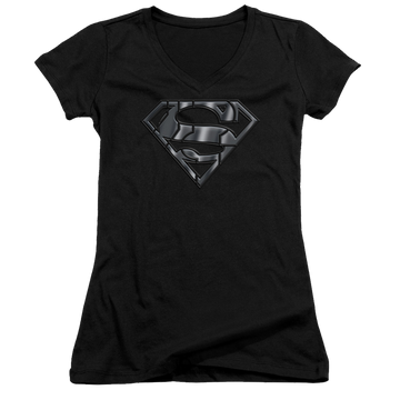 Superman Mech Shield - Juniors V-Neck T-Shirt Juniors V-Neck T-Shirt Superman   