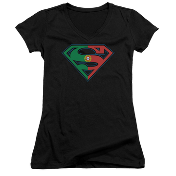 Superman Portugal Shield - Juniors V-Neck T-Shirt Juniors V-Neck T-Shirt Superman   