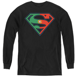 Superman Portugal Shield - Youth Long Sleeve T-Shirt Youth Long Sleeve T-Shirt Superman   