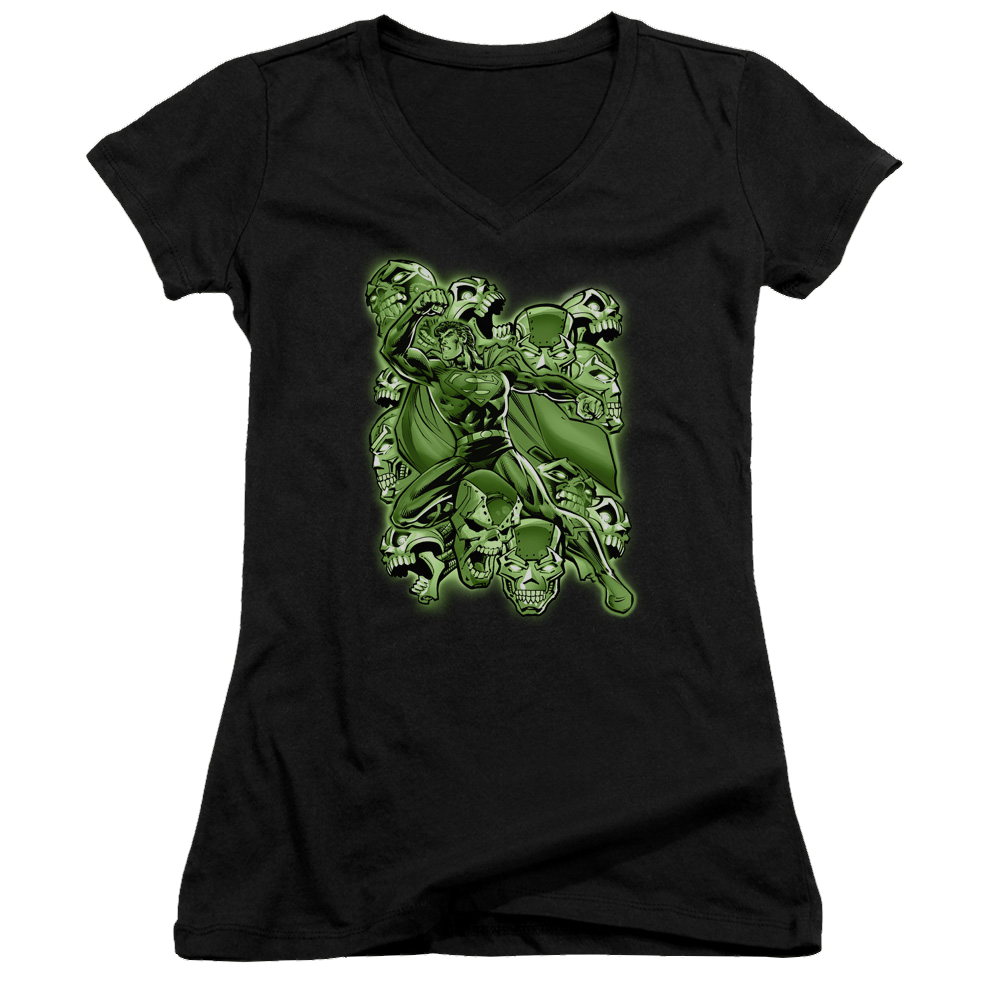 Superman Metallo Mayhem - Juniors V-Neck T-Shirt Juniors V-Neck T-Shirt Superman   