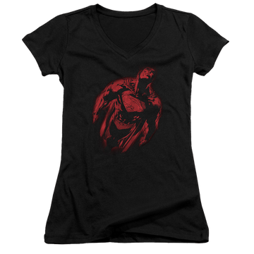 Superman Sprayed Supes - Juniors V-Neck T-Shirt Juniors V-Neck T-Shirt Superman   