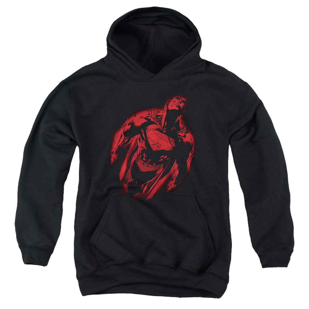 Superman Sprayed Supes - Youth Hoodie Youth Hoodie (Ages 8-12) Superman   