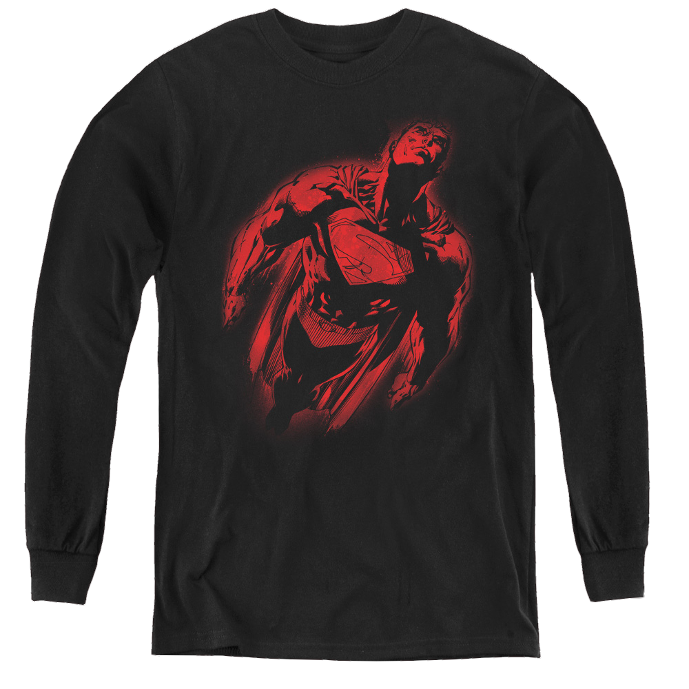 Superman Sprayed Supes - Youth Long Sleeve T-Shirt Youth Long Sleeve T-Shirt Superman   