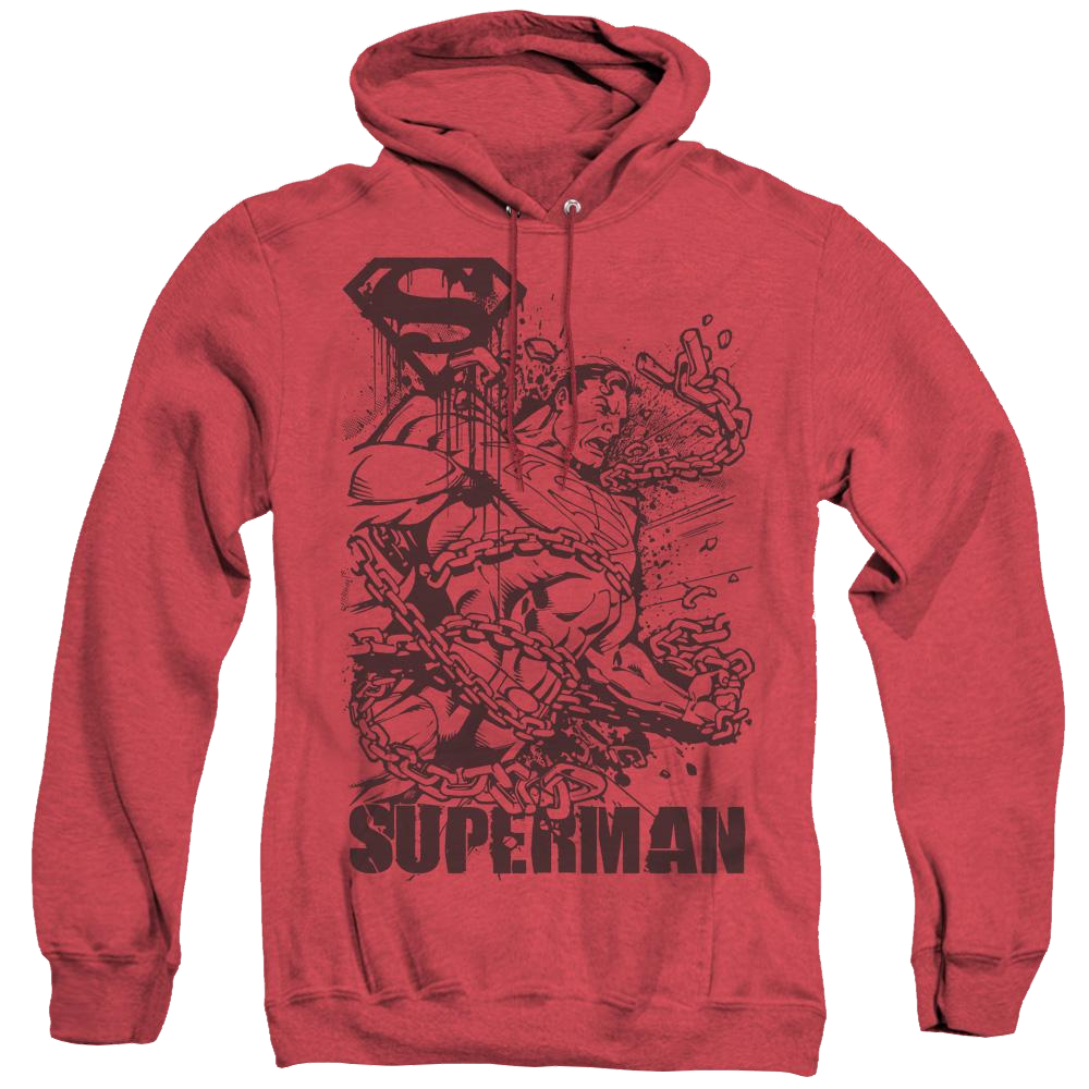 Superman Breaking Chains - Heather Pullover Hoodie Heather Pullover Hoodie Superman   