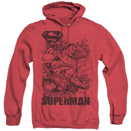 Superman Breaking Chains - Heather Pullover Hoodie Heather Pullover Hoodie Superman   