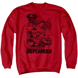 Superman Breaking Chains - Men's Crewneck Sweatshirt Men's Crewneck Sweatshirt Superman   