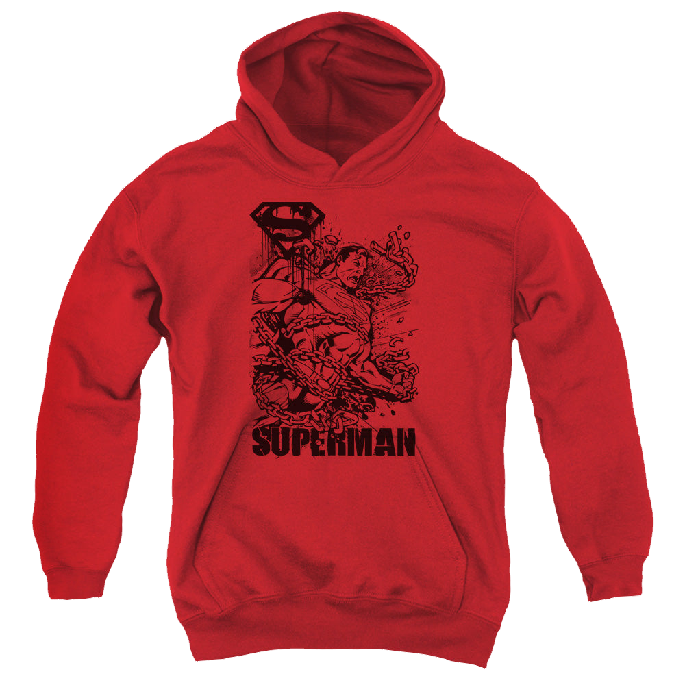 Superman Breaking Chains - Youth Hoodie Youth Hoodie (Ages 8-12) Superman   