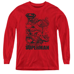 Superman Breaking Chains - Youth Long Sleeve T-Shirt Youth Long Sleeve T-Shirt Superman   