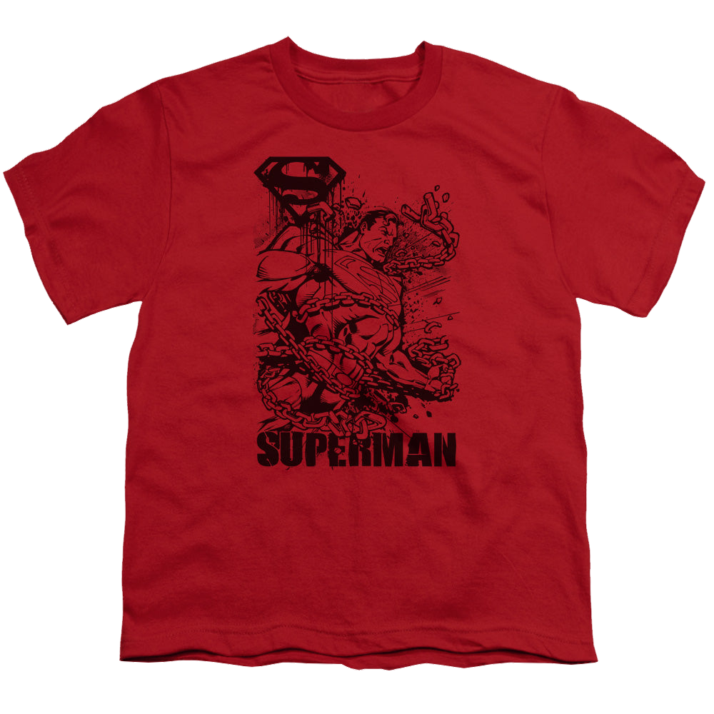 Superman Breaking Chains - Youth T-Shirt Youth T-Shirt (Ages 8-12) Superman   