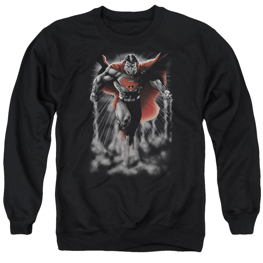 Superman Above The Clouds - Men's Crewneck Sweatshirt Men's Crewneck Sweatshirt Superman   
