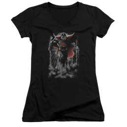 Superman Above The Clouds - Juniors V-Neck T-Shirt Juniors V-Neck T-Shirt Superman   