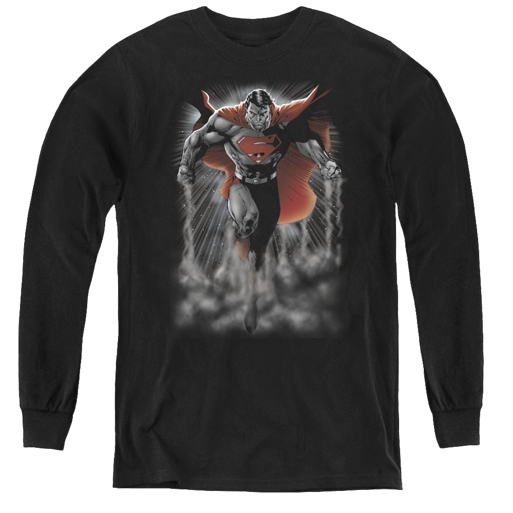 Superman Above The Clouds - Youth Long Sleeve T-Shirt Youth Long Sleeve T-Shirt Superman   