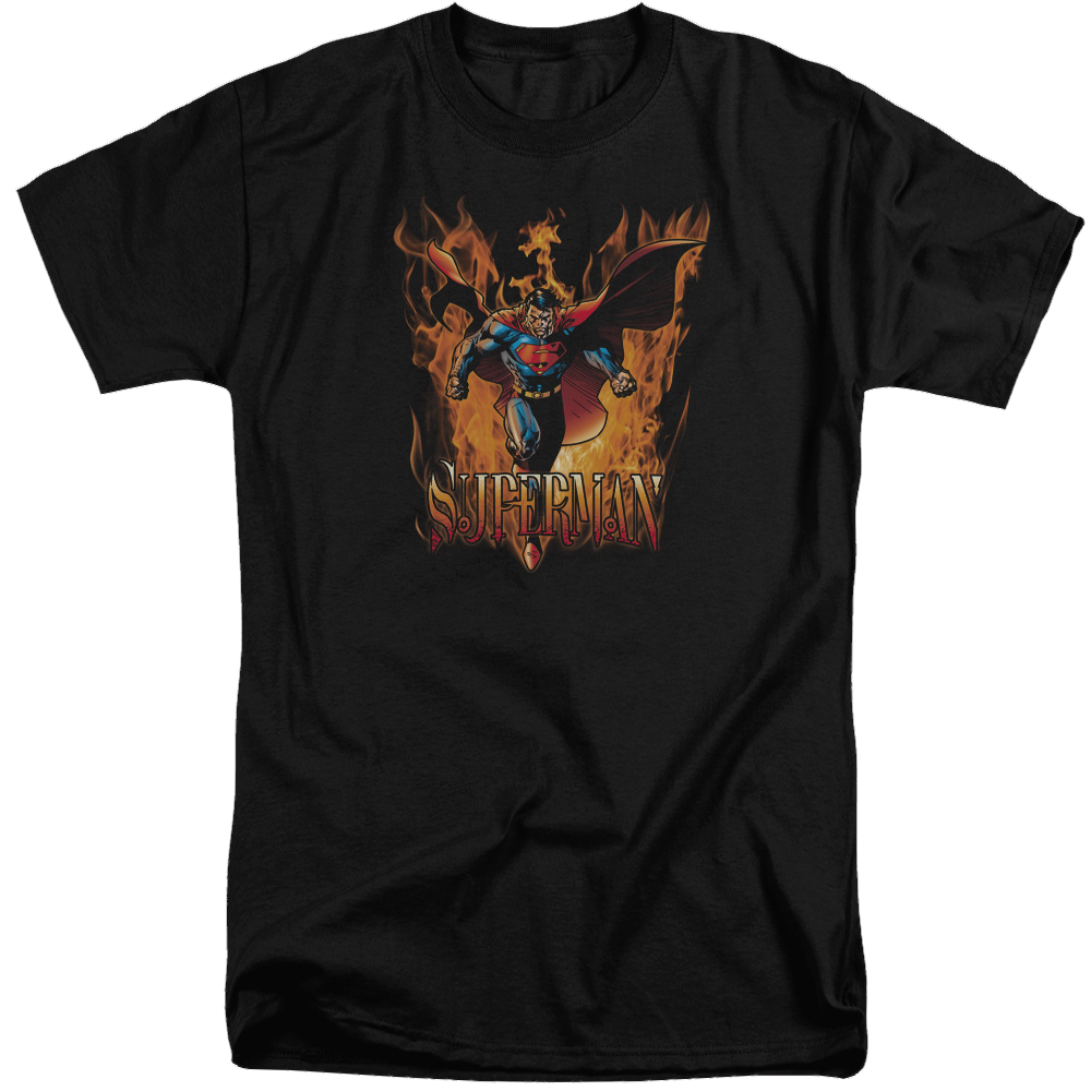 Superman Through The Fire - Men's Tall Fit T-Shirt Men's Tall Fit T-Shirt Superman   