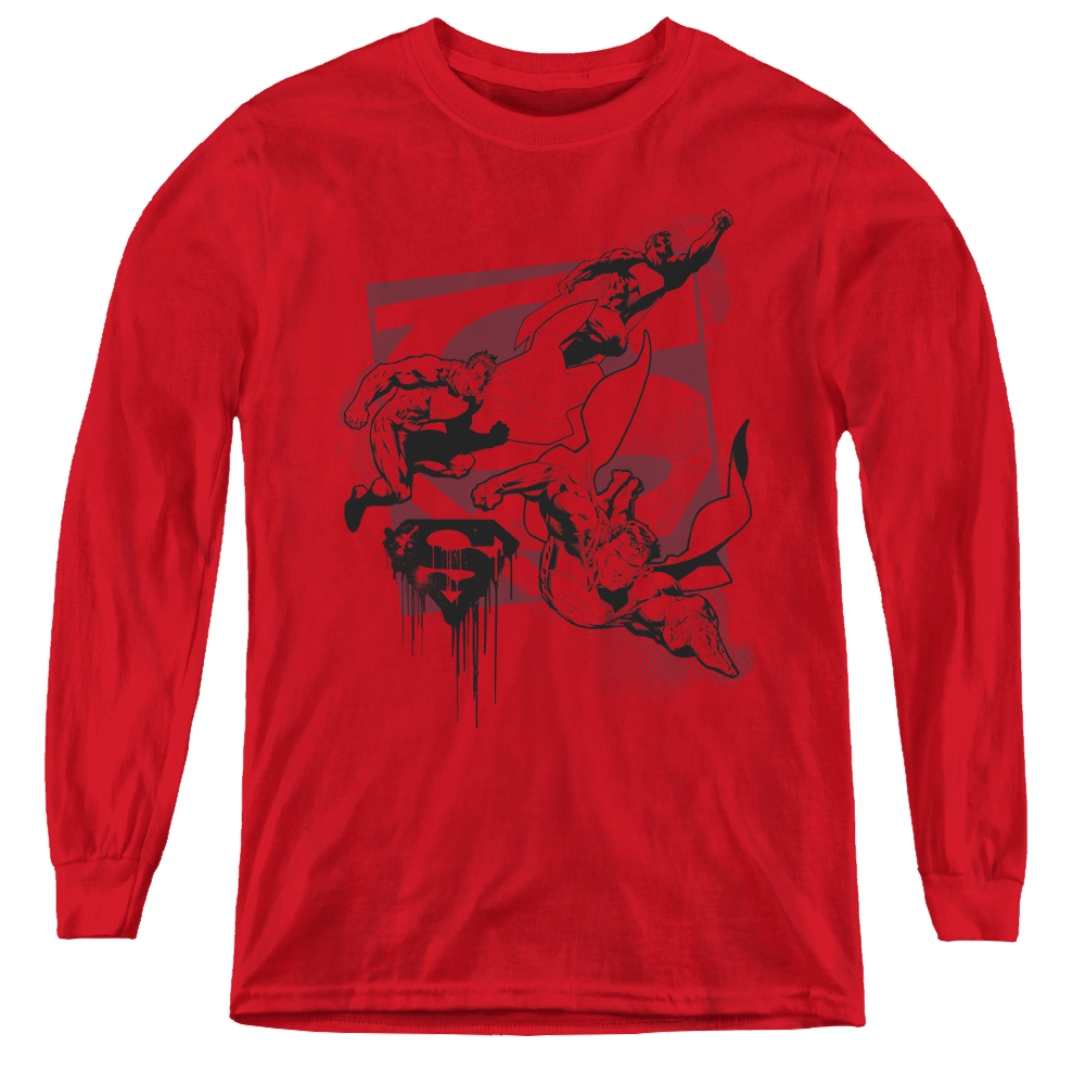 Superman Omnipresent - Youth Long Sleeve T-Shirt Youth Long Sleeve T-Shirt Superman   