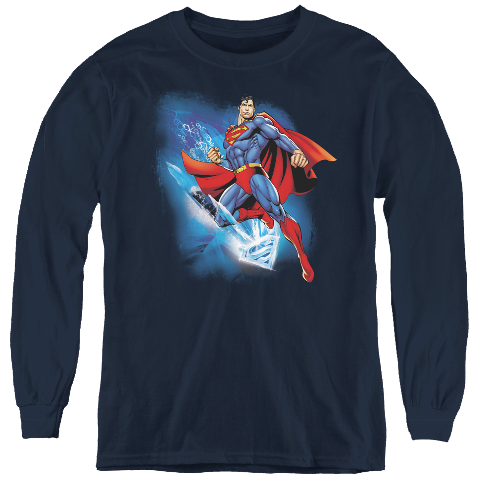 Superman Crystallize - Youth Long Sleeve T-Shirt Youth Long Sleeve T-Shirt Superman   