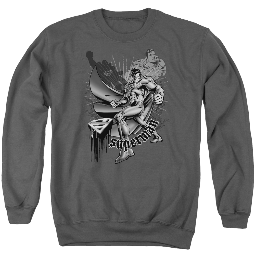Superman Fight And Flight - Men's Crewneck Sweatshirt Men's Crewneck Sweatshirt Superman   
