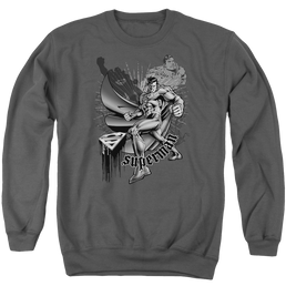 Superman Fight And Flight - Men's Crewneck Sweatshirt Men's Crewneck Sweatshirt Superman   