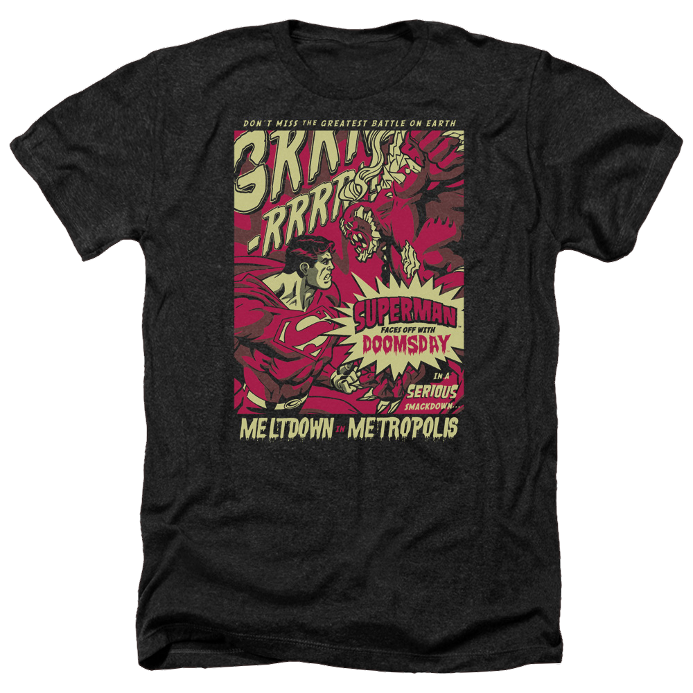 Superman Metropolis Meltdown - Men's Heather T-Shirt Men's Heather T-Shirt Superman   