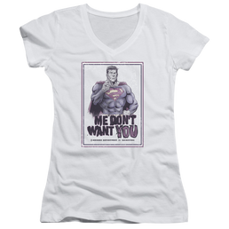 Superman Dont Want You - Juniors V-Neck T-Shirt Juniors V-Neck T-Shirt Superman   