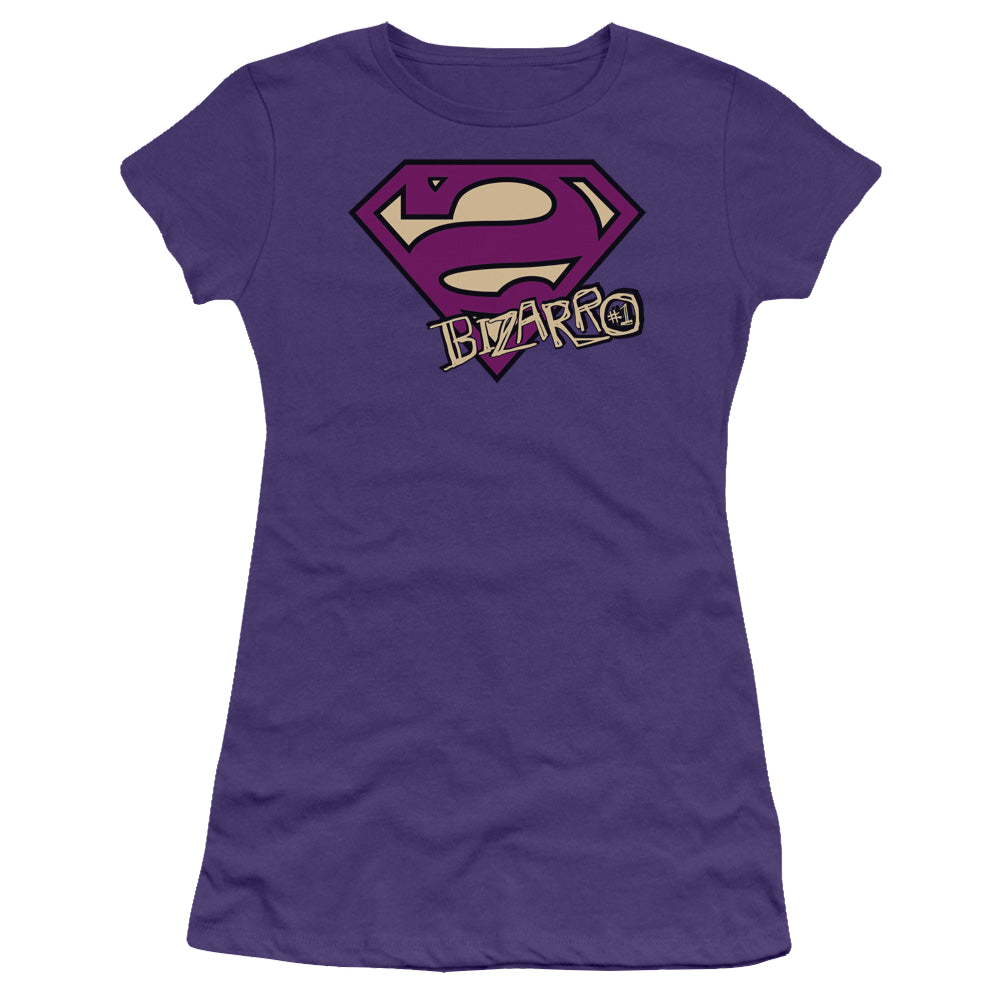 Superman Bizarro Shield - Juniors T-Shirt Juniors T-Shirt Superman   