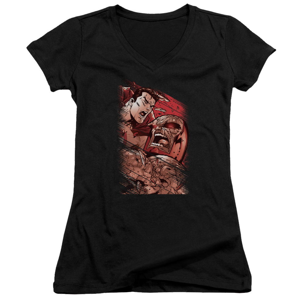 Superman Supes Vs Darkseid - Juniors V-Neck T-Shirt Juniors V-Neck T-Shirt Superman   