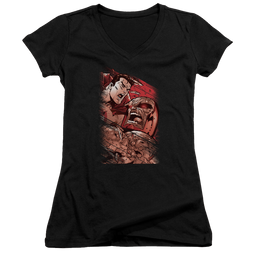 Superman Supes Vs Darkseid - Juniors V-Neck T-Shirt Juniors V-Neck T-Shirt Superman   