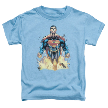 Carolina blue toddler t-shirt with Superman #224 Cover graphic
