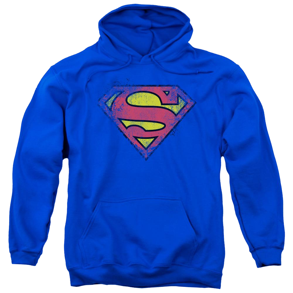 Superman Destroyed Supes Logo - Pullover Hoodie Pullover Hoodie Superman   