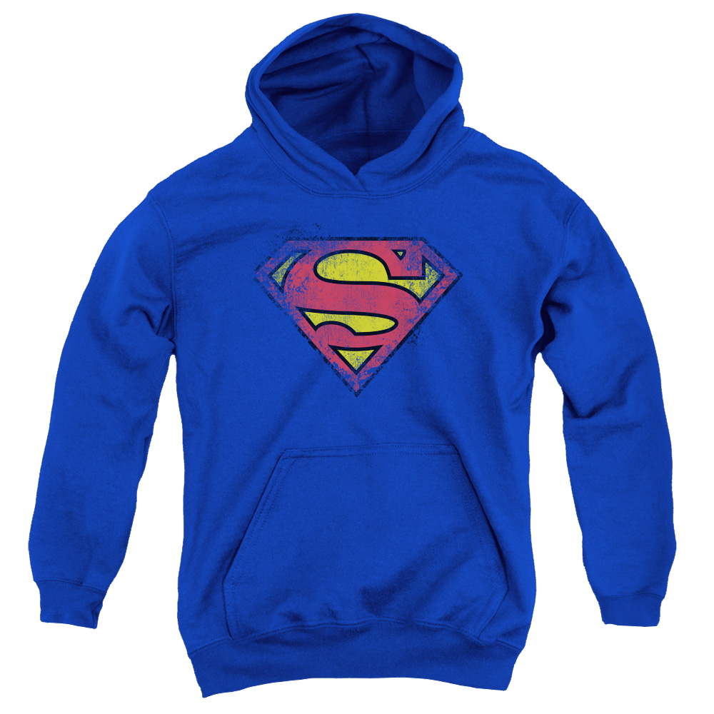 Superman Destroyed Supes Logo - Youth Hoodie Youth Hoodie (Ages 8-12) Superman   