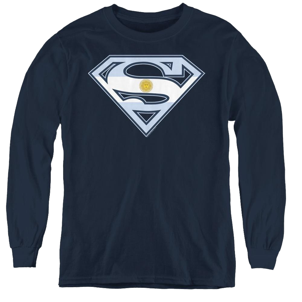 Superman Argentinian Shield - Youth Long Sleeve T-Shirt Youth Long Sleeve T-Shirt Superman   