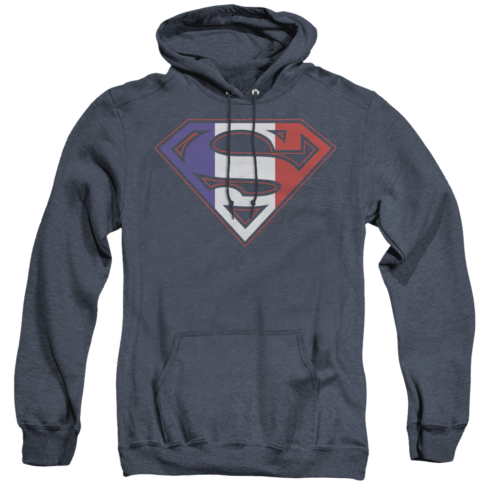 Superman French Shield - Heather Pullover Hoodie Heather Pullover Hoodie Superman   