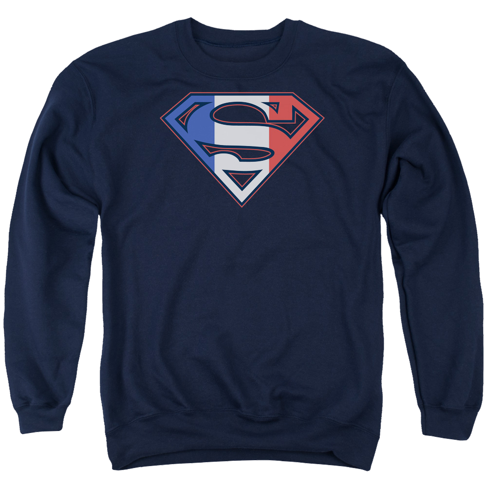 Superman French Shield - Men's Crewneck Sweatshirt Men's Crewneck Sweatshirt Superman   