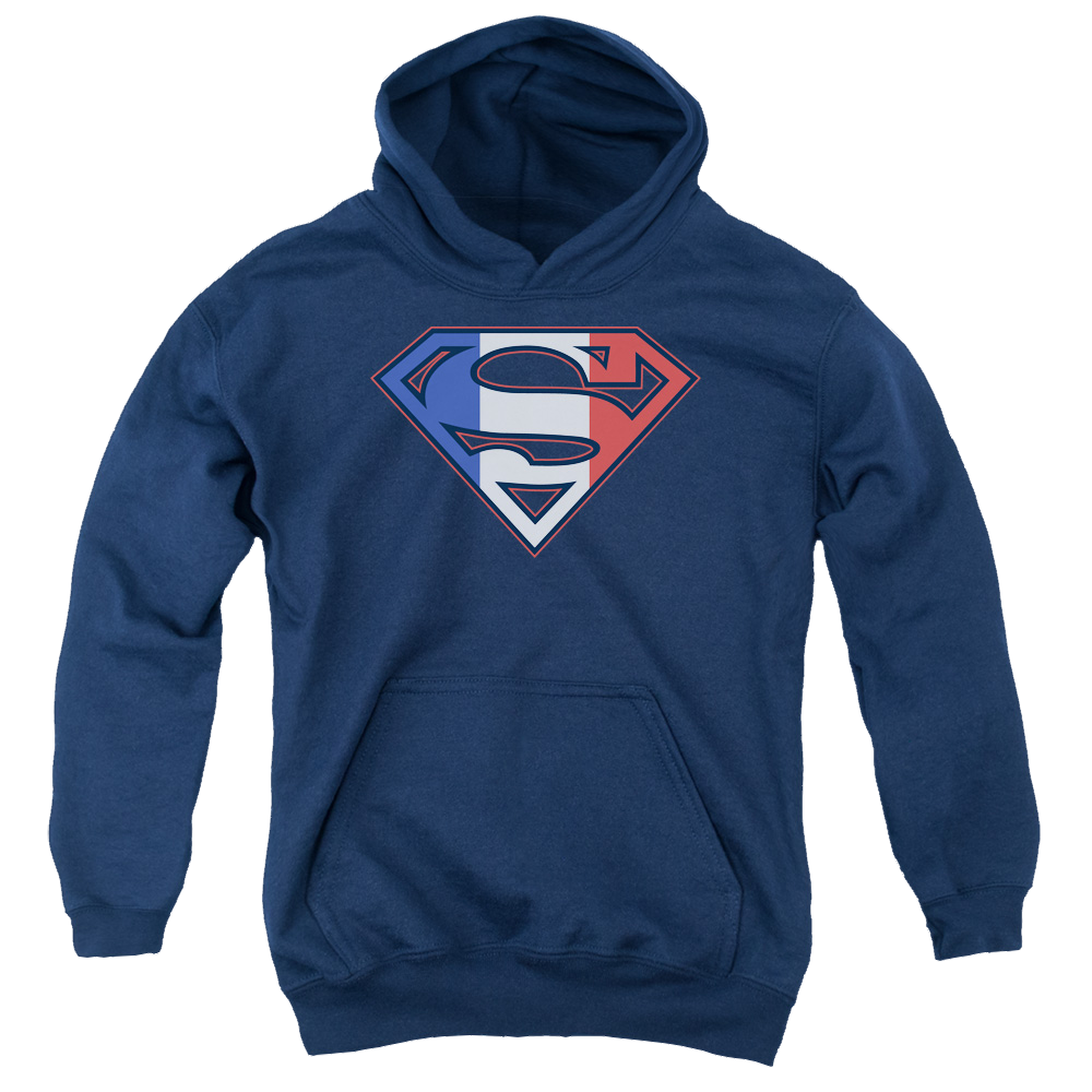 Superman French Shield - Youth Hoodie Youth Hoodie (Ages 8-12) Superman   