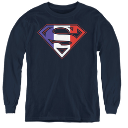 Superman French Shield - Youth Long Sleeve T-Shirt Youth Long Sleeve T-Shirt Superman   