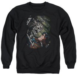 Superman Epic Battle - Men's Crewneck Sweatshirt Men's Crewneck Sweatshirt Superman   