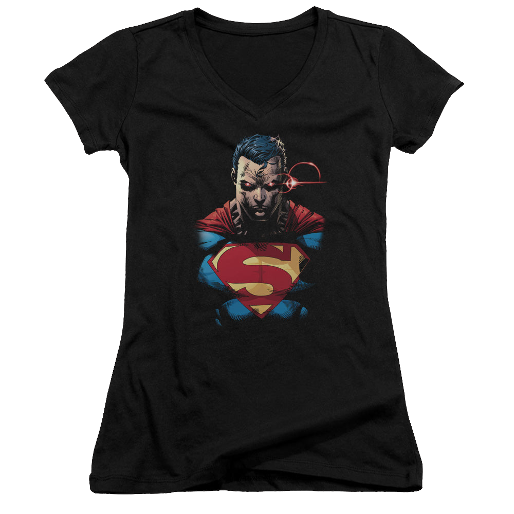 Superman Displeased - Juniors V-Neck T-Shirt Juniors V-Neck T-Shirt Superman   