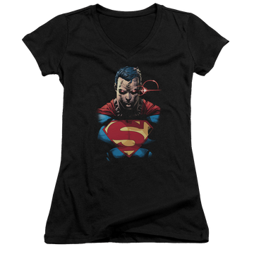 Superman Displeased - Juniors V-Neck T-Shirt Juniors V-Neck T-Shirt Superman   