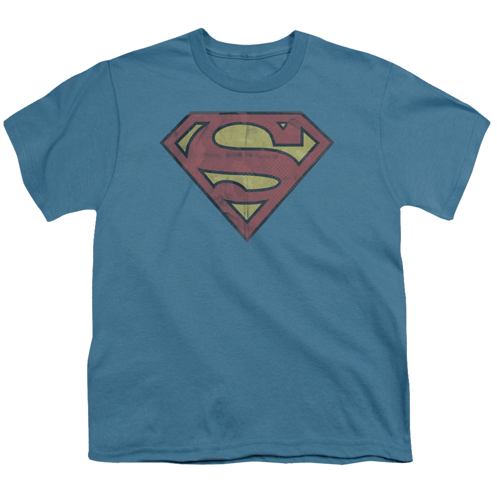 Superman Gritty Shield - Youth T-Shirt Youth T-Shirt (Ages 8-12) Superman   
