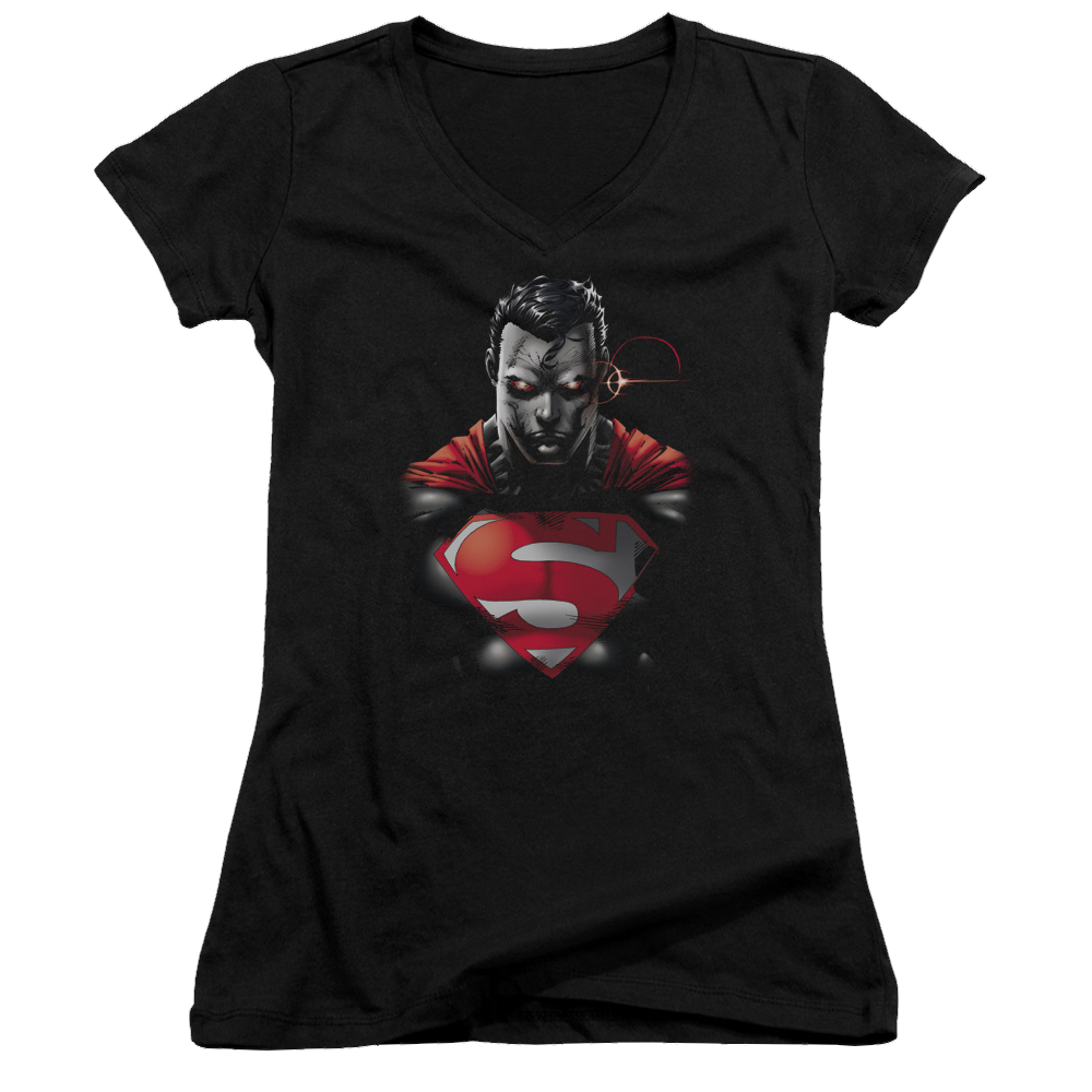 Superman Heat Vision Charged - Juniors V-Neck T-Shirt Juniors V-Neck T-Shirt Superman   