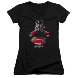 Superman Heat Vision Charged - Juniors V-Neck T-Shirt Juniors V-Neck T-Shirt Superman   