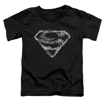 Black toddler t-shirt with Superman Smoking Shield graphic