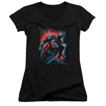 Superman Red Sun - Juniors V-Neck T-Shirt Juniors V-Neck T-Shirt Superman   