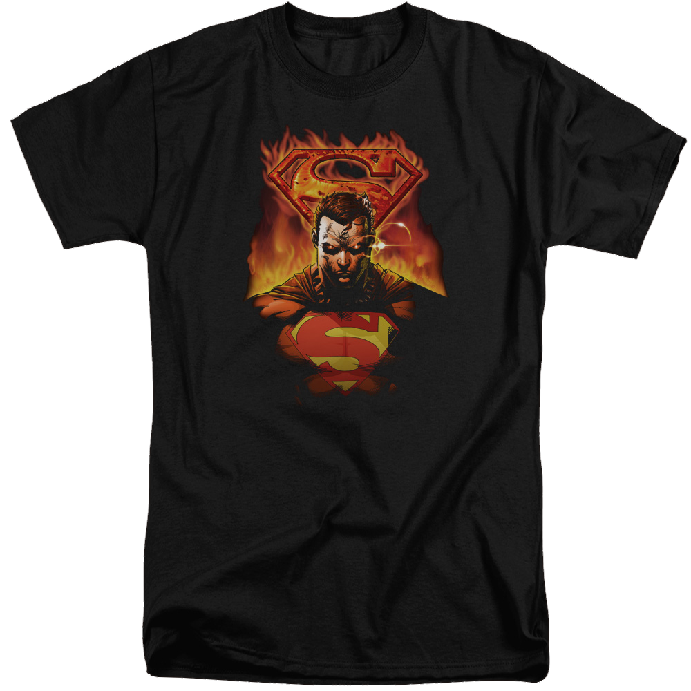 Superman Man On Fire - Men's Tall Fit T-Shirt Men's Tall Fit T-Shirt Superman   